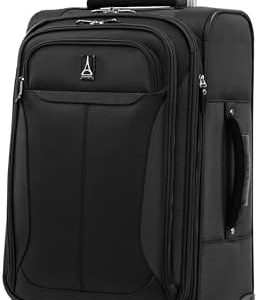 Travelpro Tourlite Softside 21" Expandable Luggage with 4 Spinner Wheels, Lightweight Suitcase, Carry-On, Black