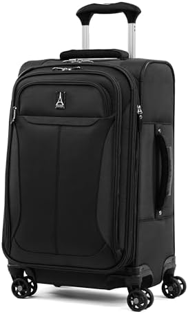Travelpro Tourlite Softside 21" Expandable Luggage with 4 Spinner Wheels, Lightweight Suitcase, Carry-On, Black