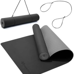 Ewedoos Eco Friendly Yoga Mat Thick TPE Yoga Mat Non Slip Yoga Mats Anti-tear Exercise Workout Mat for Women Men Kids Yoga, Pilates and Fitness