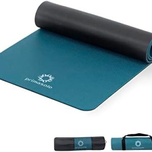 Yoga Mat Eco-Friendly Material 1/2 inch Non-Slip Yoga Pilates Fitness at Home & Gym 4 Colors with Carrying Case & Strap