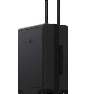 LEVEL8 Hard Shell Carry on Luggage Airline Approved, Carry-on Suitcases with Wheels, Lightweight Luminous Textured Hardside Travel Bag with Tsa Lock, 20 Inch, Black