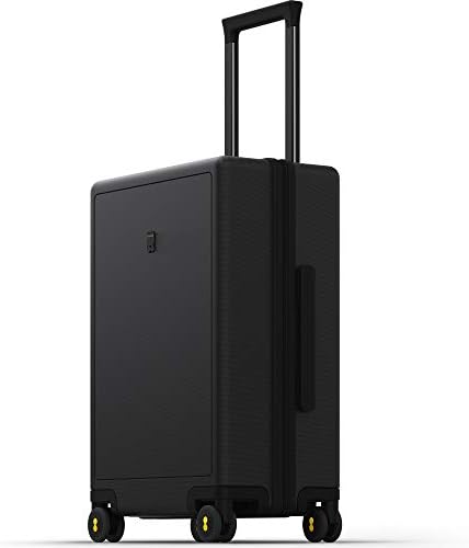 LEVEL8 Hard Shell Carry on Luggage Airline Approved, Carry-on Suitcases with Wheels, Lightweight Luminous Textured Hardside Travel Bag with Tsa Lock, 20 Inch, Black