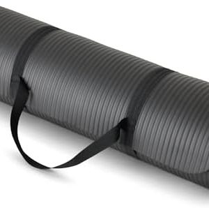 Amazon Basics 1/2 Inch Extra Thick Exercise Yoga Mat with Carrying Strap, Cushioned Support, for Fitness and Gym Workouts