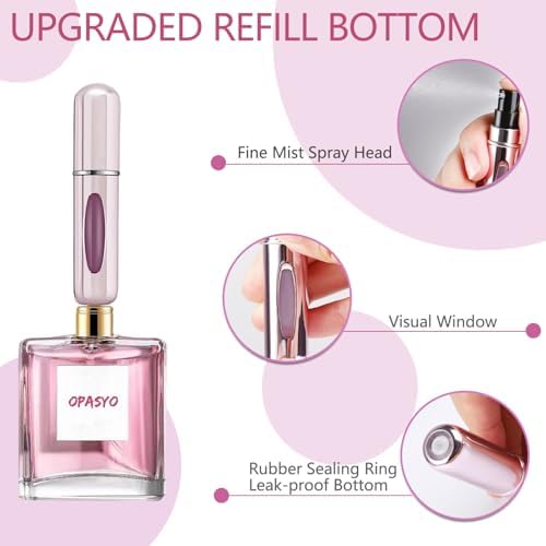 Portable Mini Refillable Perfume Atomizer Bottle, Travel Size Refillable Perfume Refill Bottle - Perfume Atomizer Refillables, Scent Pump Case, Small Perfume Spray 4 Pcs Pack of 5 ml - Image 3