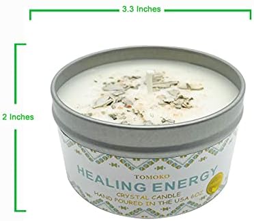 White Sage Candle, Sage Leaf, Himalayan Crystal Salt & Essential Oil, Healing Energy, Crystal Candle - Image 6