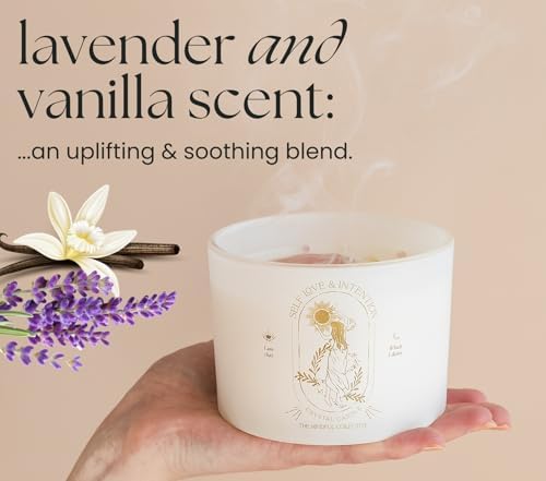 Large Crystal Candles for Women - 12oz Soy Wood Wick Candles That Crackle. Scented, Non-Toxic, Luxury Aromatherapy. Unique Meditation Spiritual Gifts for Women - Image 5