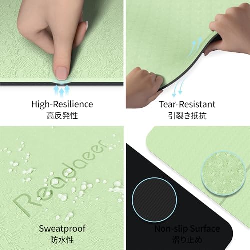 Readaeer Foldable Yoga Mat for Travel Folding Yoga Mat 6mm Thick with Carrying Bag, Non-Slip TPE Exercise Pilates Mat for 72" L x 24" W x 0.24 Inch - Image 2