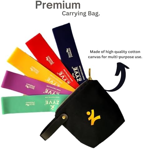 Resistance Bands for Women and Men, Heavy Duty Natural Rubber Exercise Bands for Workout at Home and Gym, Strength Training, Physical Therapy, Sets of 5 Bands, Exercise Guide and Carrying Pouch - Image 4