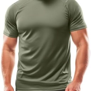 Zengjo Mens Workout Shirts Quick Dry Short Sleeve Athletic Tee Moisture Wicking Top for Running Gym Fitness Training
