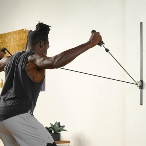 Kinetic Bands Space Saver Gym Resistance Bands Exercise Equipment for at Home Fitness Workout | Resistance Band Wall Anchor with 2 Rails, 2 Rail Cars - Image 2
