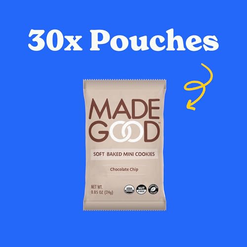 MadeGood Soft Baked Chocolate Chip Mini Cookies, Gluten Free & Safe For School Snacks, 30 Count - Image 3