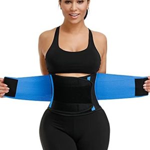 KOOCHY Waist Trainer for Women - Waist Trimmer Back Support Belt Sweat Wrap for Weight Loss Workout Fitness Gym Sport