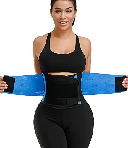 KOOCHY Waist Trainer for Women - Waist Trimmer Back Support Belt Sweat Wrap for Weight Loss Workout Fitness Gym Sport
