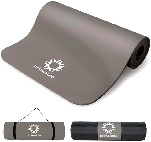 1/2-Inch Extra Thick NBR Yoga Mat with Enhanced Stability - Textured Design, Lightweight Mat with Carrying Strap & Case for Yoga, Pilates, Gym & Home Use (Multiple Colors)