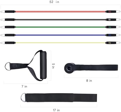 Resistance Bands, Simmgud Exercise Bands Set with Handles, Work Out Bands with Door Anchor, Ankle Straps for Strength Training, Physical Therapy, Home Gym for Men and Women, Yoga, Pilates 150 LBS - Image 5