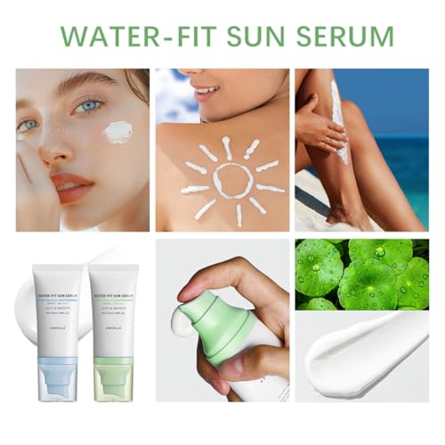 𝐶𝑒𝑛𝑡𝑒𝑙𝑙á Sunscreen SPF 50, Hyalu Cica Water-Fit Sun Serum, Face Sun Screen Long-Lasting Protection, Cen-tella Madagascar Sunscreen, NO White Cast - Dry Oily Korean Skincare (Blue + Green) - Image 5