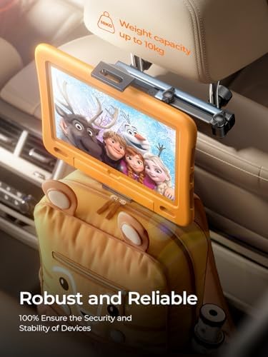 LISEN for iPad Holder Car Mount Road Trip Essentials Activities for Kids Car Accessories Women Interior, 3 in 1 Tablet Holder Backseat Camping Car Organizer Back Seat Headrest iPad Mount - Image 6