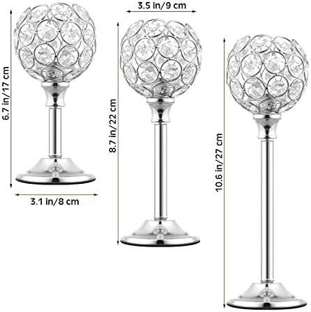 6 Pcs Crystal Candle Holder 3 Sizes Candle Holders for Wedding Table Centerpiece, Table Decor, Candlestick Holder for Fireplace Candelabra, Home Living Room Decor - Image 2