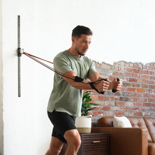 Kinetic Bands Space Saver Gym Resistance Bands Exercise Equipment for at Home Fitness Workout | Resistance Band Wall Anchor with 2 Rails, 2 Rail Cars - Image 8