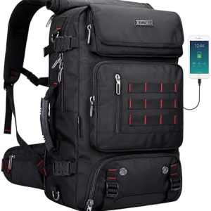 WITZMAN Carry on Travel Backpack for Men Women Airline Approved Convertible Nylon Duffle Backpack Luggage Bag (B682 Black)
