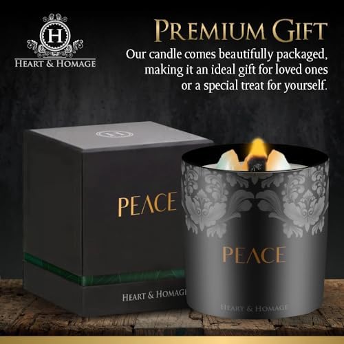 Heart & Homage Natural Scented Meditation Candle with Healing Crystals - Luxurious Wood Wick Crystal Candle with Premium Gift Packaging, 8.11 oz (Lavender) - Image 6