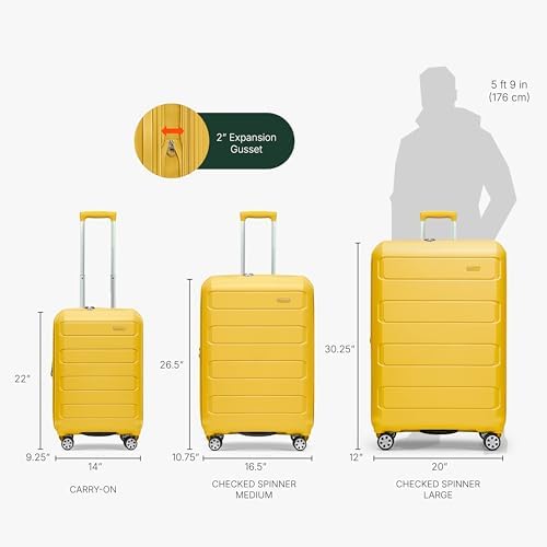Traveler's Choice Pagosa Indestructible Hardshell Expandable Spinner Luggage, Yellow, 30" Large - Image 4