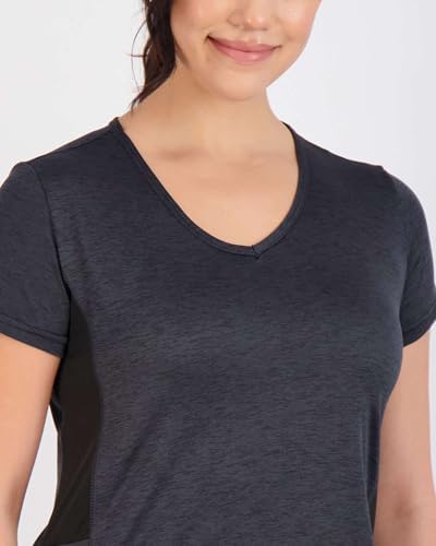 Real Essentials 5 Pack: Women's Dry Fit Short Sleeve V Neck Workout Top - Fitness Gym Athletic Yoga T-Shirt (Plus Available) - Image 3