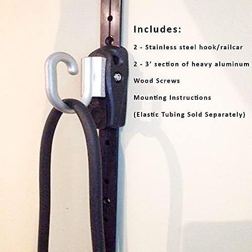 Kinetic Bands Space Saver Gym Resistance Bands Exercise Equipment for at Home Fitness Workout | Resistance Band Wall Anchor with 2 Rails, 2 Rail Cars - Image 5