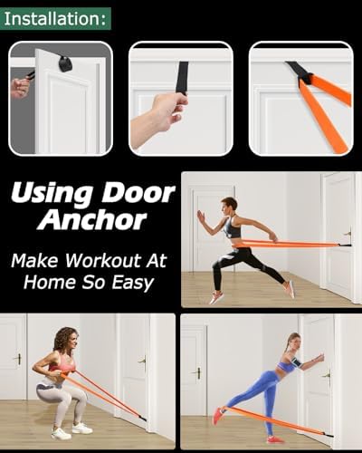 Zacro Resistance Bands, 6 Resistance Levels Pull Up Assistance Bands, Exercise Bands for Men&Women, Heavy Duty Resistance Band Set with Door Anchor, for Working Out, Muscle Training, Physical Therapy - Image 8