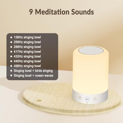 Quietbliss Tibetan Singing Bowl Machine – 9 Authentic Bowl Sounds with Adjustable Night Light for Meditation, Yoga, Chakra Healing, Stress Relief & Sleep Therapy, Timer, Portable & Touch Control - Image 2