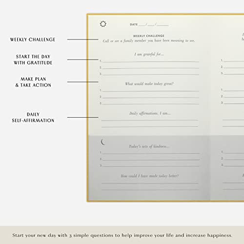The Gratitude Journal : More Happiness, Positivity, Affirmation, Productivity, Mindfulness & Self Care - A Simple Undated Hardcover Daily Guide Planner for Women & Men (Sunshine Yellow) - Image 3