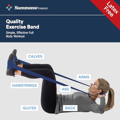Sammons Preston Resistance Bands for Working Out, Non-Latex Exercise Bands, Resistance Bands for Physical Therapy, Improve Strength & Flexibility, Stretch & Tone Major Muscles, 5pk - Image 7