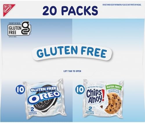 OREO Chocolate Sandwich Cookies & CHIPS AHOY! Chocolate Chip Cookies Gluten Free Cookies Variety Pack, 20 Snack Packs - Image 16