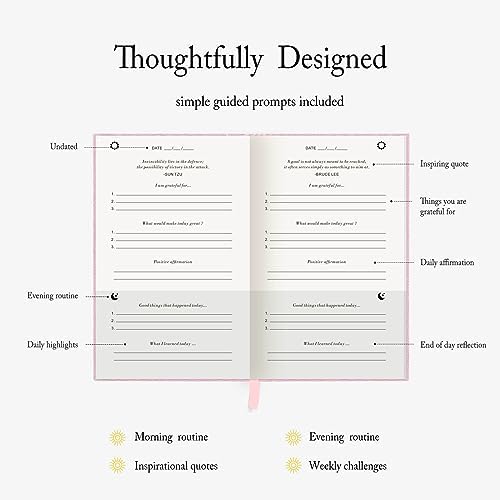 The Gratitude Journal - for More Mindfulness, Happiness, Positive Vibes, Affirmations, Productivity, and Self Reflection -Undated Daily Journal - Image 2