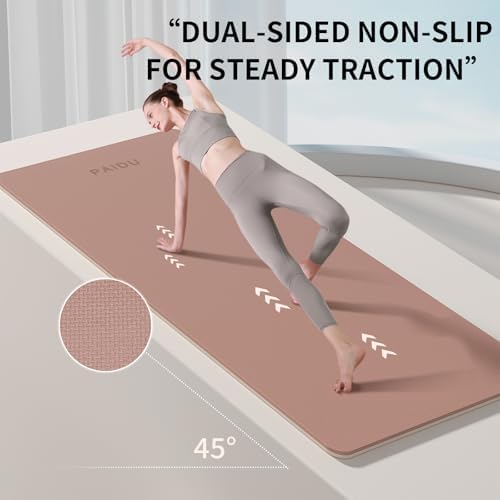 Yoga Mat Non Slip Anti-tear,extra thick-2/5 inch（10MM）High Resiliency Professional POE Yoga Mats for Women Men Kids,72"x24"inch,Workout, Yoga, Pilates and Floor Exercise, with Carrier Strap - Image 6