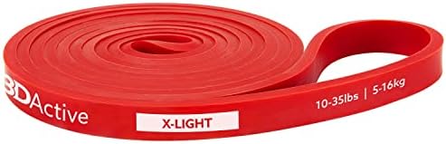 3DActive Pull Up Assist Band - Resistance Band for Strength Training, Powerlifting, Body Stretching, Crossfit - Exercise Guide Included.