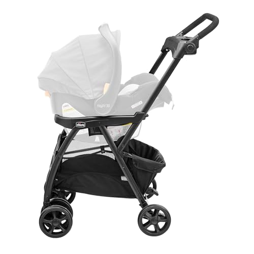 Chicco KeyFit Caddy Frame Stroller, Accepts All Chicco Infant Car Seats, Adjustable Handle, Parent Tray | Black/Black - Image 7