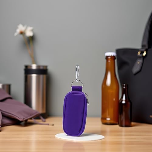 1Pc Purple (Without Bottle) Portable Small Essential Oils Keychain Pouch Kit for 5/10/15ml Carrying Travel Bag for Oil Bottles Travel Cases Tools and Accessories - Image 6