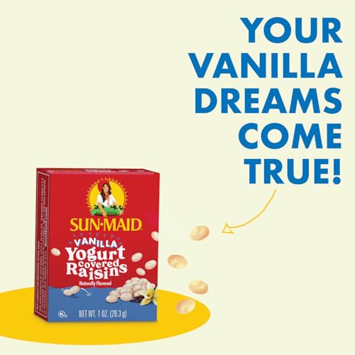 Sun-Maid Vanilla Yogurt Coated Raisins - (6 Pack) 1 oz Snack-Size Box - Yogurt Covered Dried Fruit for Lunches and Back To School Snacks - Image 3