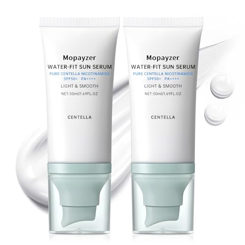 Centella Sunscreen SPF 50, Sunscreen for Face, Water Resistant Strong UV Protection No White Cast, Centella Madagascar Face Sun Screen Oil Free Korean Skincare(Blue 2)