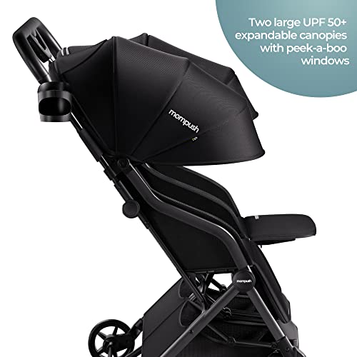 Mompush Lithe Double Stroller, Lightweight Side by Side Stroller for Newborn and Toddler, Easy Fold, Spacious Seats with Recline, UPF50+ Canopy - Image 4