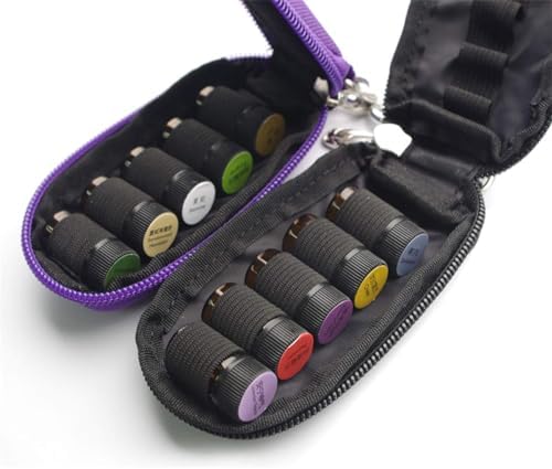 Purple (without bottle) Portable Small Essential Oils Keychain Pouch Kit for 5/10/15ml Carrying Travel Bag for Oil Bottles Travel Cases - Image 4