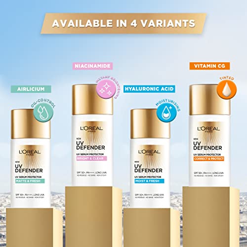 L’Oréal Paris Sunscreen, Lightweight Matte Sunscreen For Oily Skin, UVA & UVB Protection, With SPF 50 PA+++, Matte & Fresh, UV Defender Serum Protector, 50 ml - Image 7