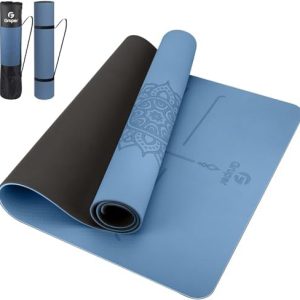 Yoga Mat Non Slip TPE Thick Yoga Mat with Alignment Mark, Large Size 72"L x 32"W x 0.32"Th or 0.24"Th, Anti-Tear Exercise & Fitness Mat for Yoga, Pilates & Floor Workouts