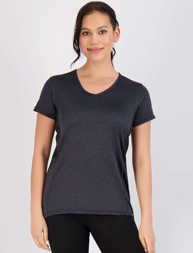 Real Essentials 5 Pack: Women's Dry Fit Short Sleeve V Neck Workout Top - Fitness Gym Athletic Yoga T-Shirt (Plus Available) - Image 4