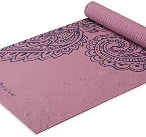 Gaiam Yoga Mat - Premium 5mm Print Thick Non Slip Exercise & Fitness Mat for All Types of Yoga, Pilates & Floor Workouts (68" x 24" x 5mm)