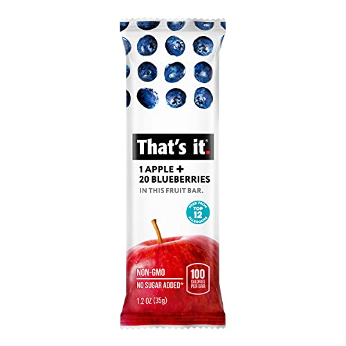 That's it. Apple + Blueberry 100% Natural Real Fruit Bar, Best High Fiber Vegan, Gluten Free Healthy Snack, Paleo for Children & Adults, Non GMO No Sugar Added, No Preservatives Energy Food (12 Pack) - Image 3