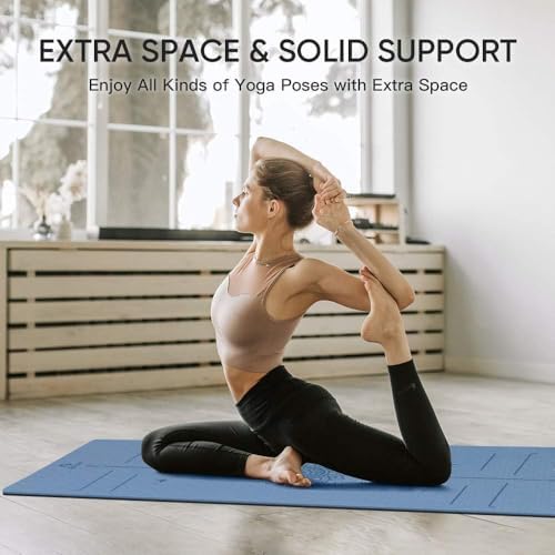 Yoga Mat Non Slip TPE Thick Yoga Mat with Alignment Mark, Large Size 72"L x 32"W x 0.32"Th or 0.24"Th, Anti-Tear Exercise & Fitness Mat for Yoga, Pilates & Floor Workouts - Image 7