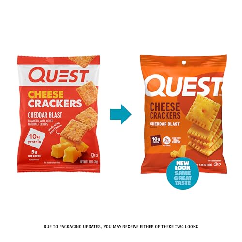 Quest Nutrition Cheese Crackers, Cheddar Blast, 10g Protein, 5g Net Carbs, 1g Sugar, Made with Real Cheese, 12 Packs (1.06 oz bags) - Image 2