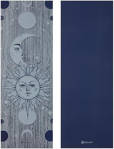 Gaiam Yoga Mat - Premium 6mm Print Reversible Extra Thick Non Slip Exercise & Fitness Mat for All Types of Yoga, Pilates & Floor Workouts (68" x 24" x 6mm Thick) - Image 2